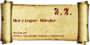 Wurzinger Nándor névjegykártya